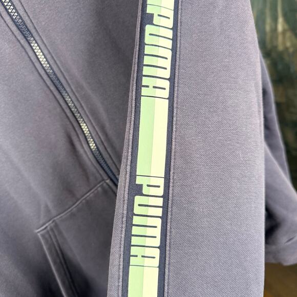 PUMA Men's Size Large Navy Blue Full Zip Cotton Blend Track Jacket Sweatshirt - Picture 9 of 11